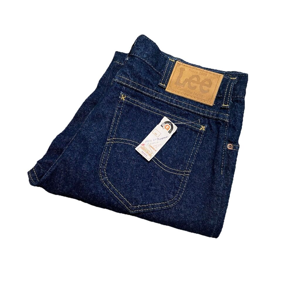 NEW Vintage Lee Jeans 34x32 Made USA 80s 90s Union Made NOS W/ Tags Dark Wash